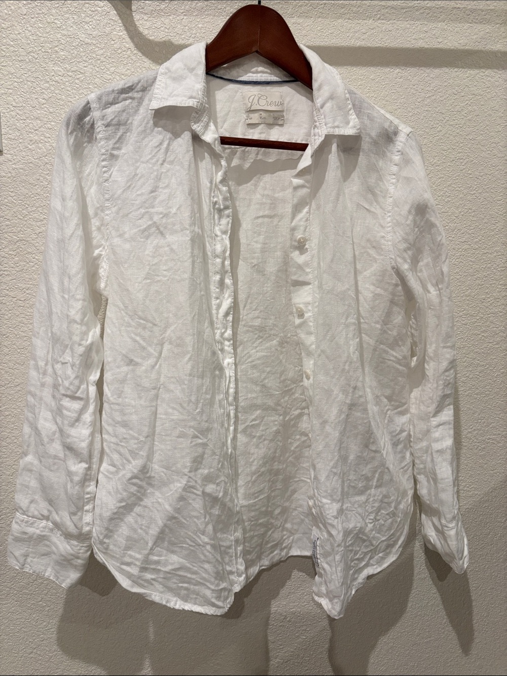 J. Crew Women's Baird McNutt Irish White Linen Button-Down Shirt